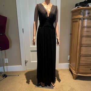BCBGMaxAzria Black Plunge Maxi Gown
